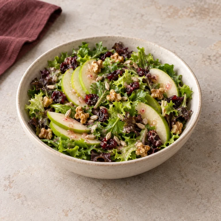 Autumn Salad with Apple, Cranberries and Walnuts