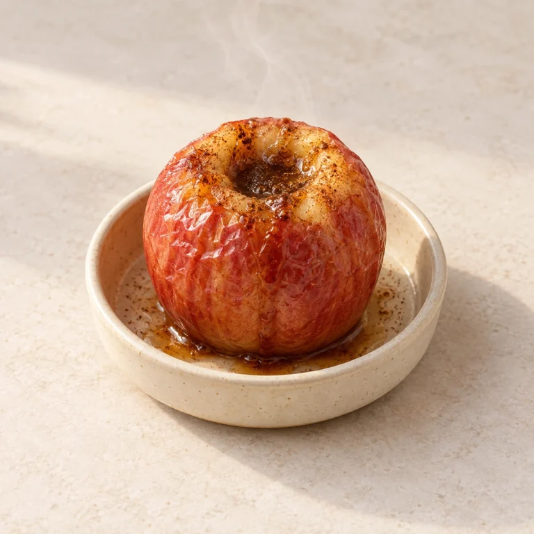 Microwave Baked Apple with Cinnamon