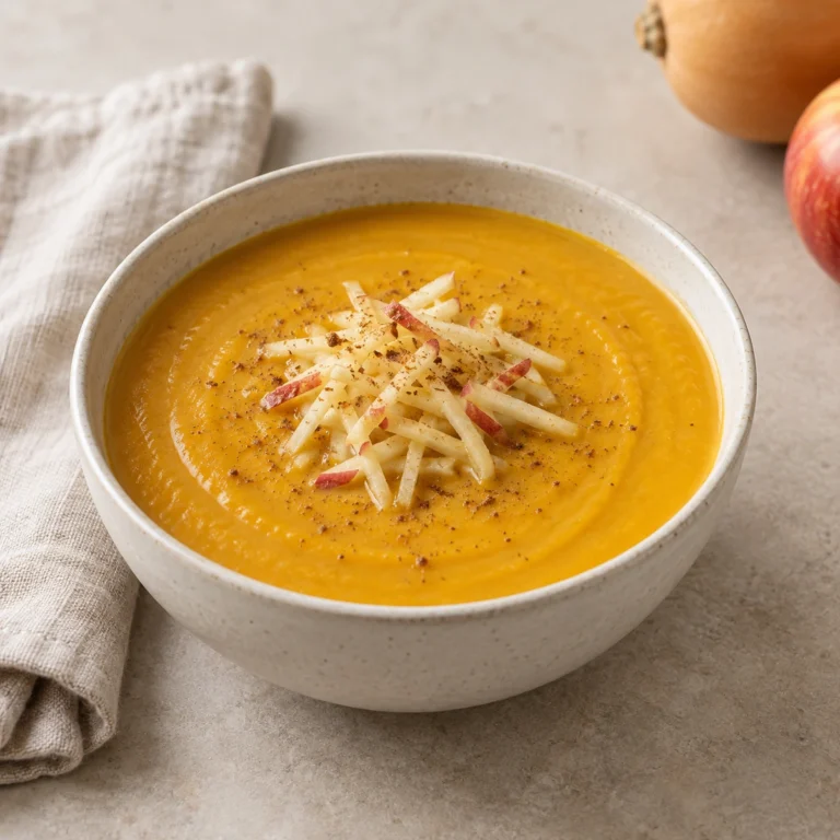 Creamy Squash Soup with Shredded Apples