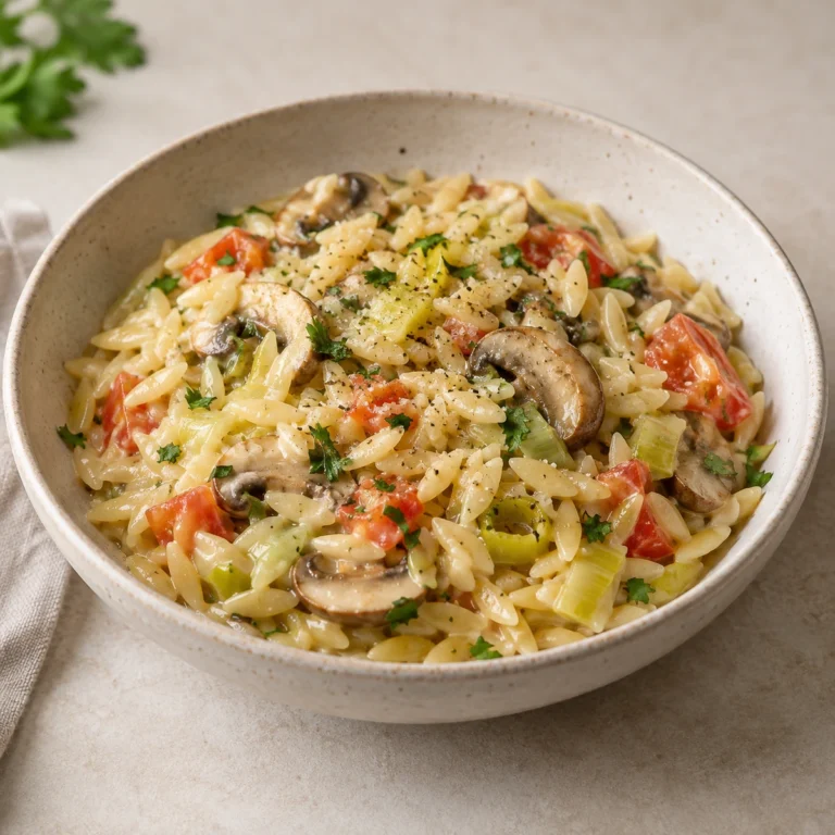 Leek and Mushroom Orzo