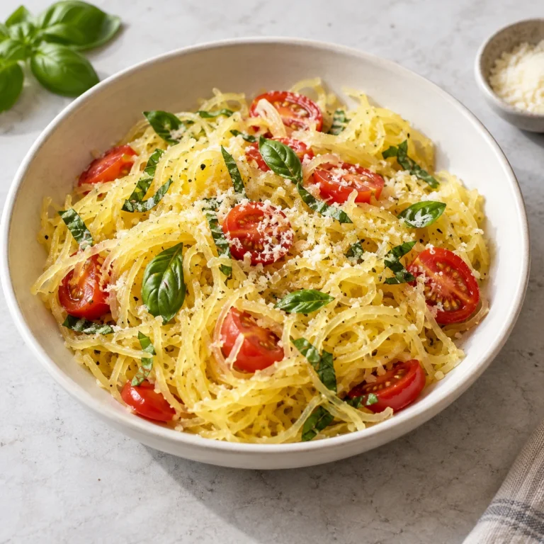 Spaghetti Squash with Tomatoes, Basil and Parmesan
